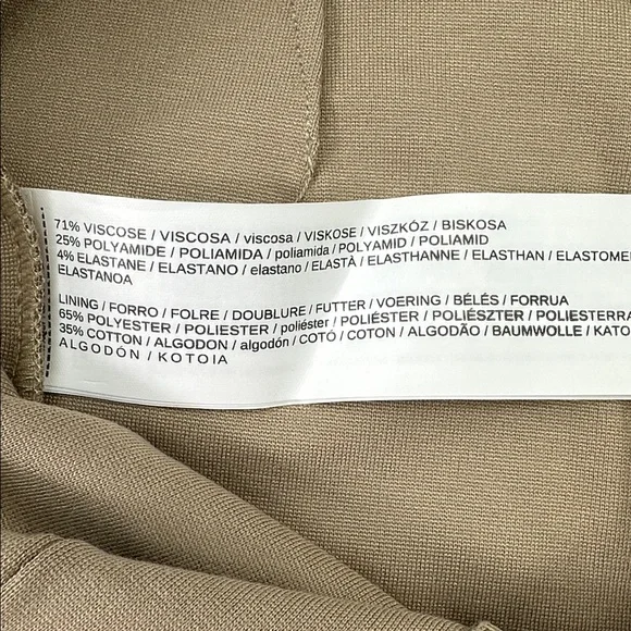 MNG Pleated Front Back Pockets Stylish Tan Dress Pants - Picture 7 of 7